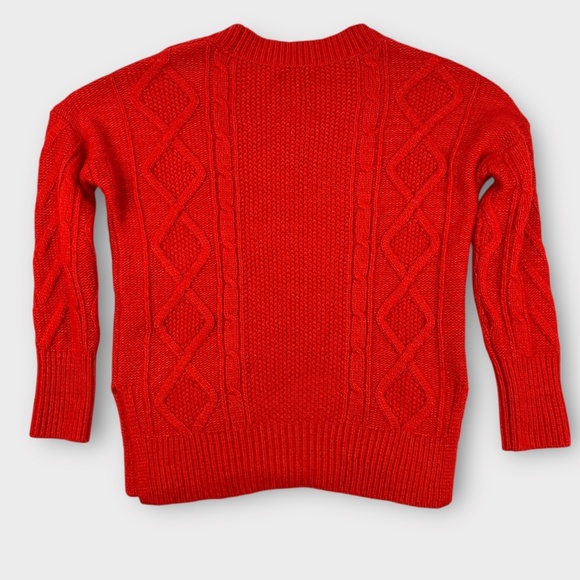 Abercrombie & Fitch Red Sweater Womens XS Cable Knit Fisherman Christmas Holiday - Picture 4 of 9